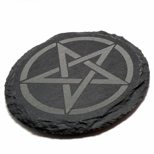 Set of 4 Slate Pentagram Coasters