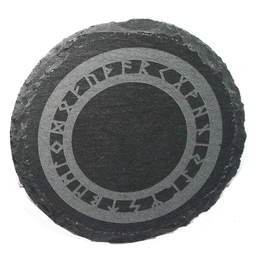 Set of 4 Slate Norse Rune Circle Coasters