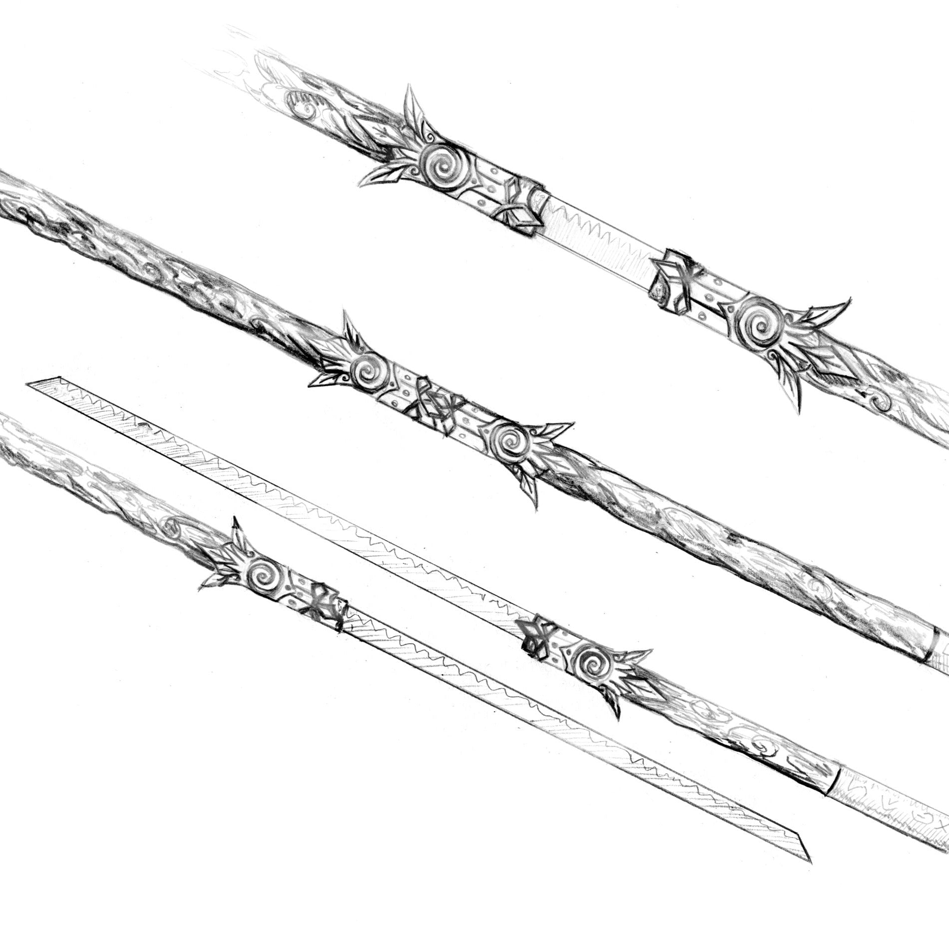 Sirion's  Staff - Sirion's Journal Interior Published Illustration Shadow Over Shandahar - Inlumined Arts LLC