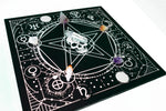 Mystic Planetary Crystal Grid Board , Gothic Occult Wall Art, 12 inch