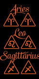 Sterling Silver Zodiac Stud Earrings FIRE sign, Aries, Leo, Sagittarius